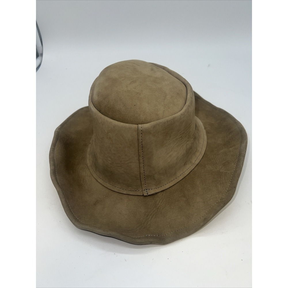 Vintage North Star Leather Cowboy Hat Indiana Jones Tan Large Costume‎
